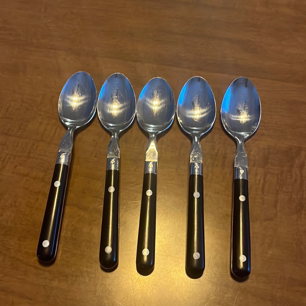 Washington Forge Mardi Gras Black Stainless Soup Spoon 5 Silverware‎ flatware